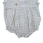 Barboteuse bébé à carreaux gris et blancs - 3 mois