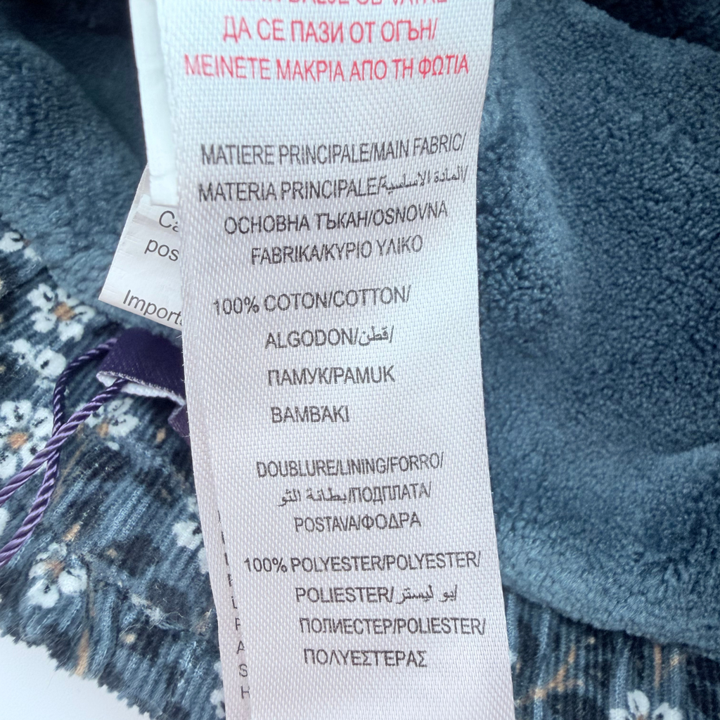 Pantalon bleu à motifs fleuris - 6 mois