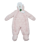 Combinaison pilote bébé rose pâle matelassée à capuche - 6-9 mois