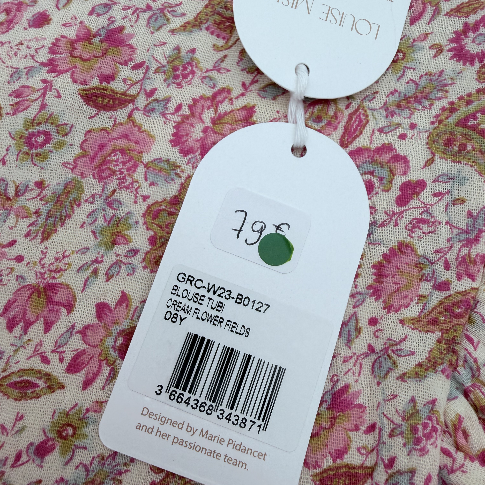 Blouse fleurie rose à volants — 8 ans