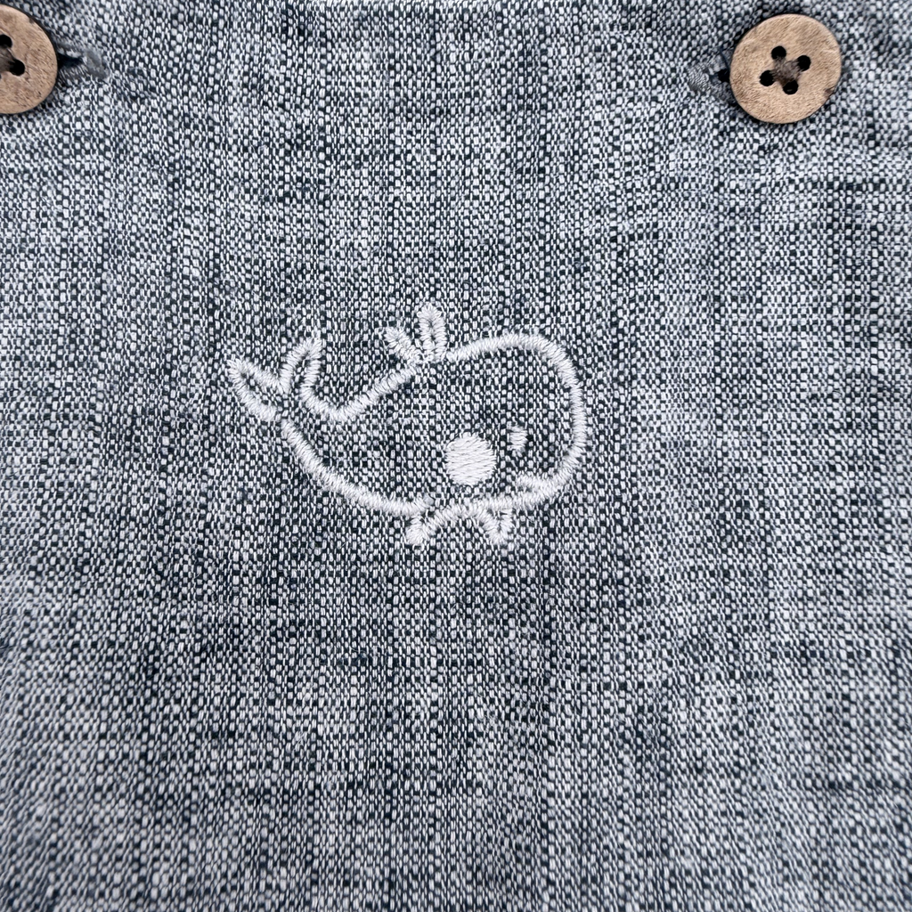 Ensemble salopette courte et t-shirt gris - 1 mois