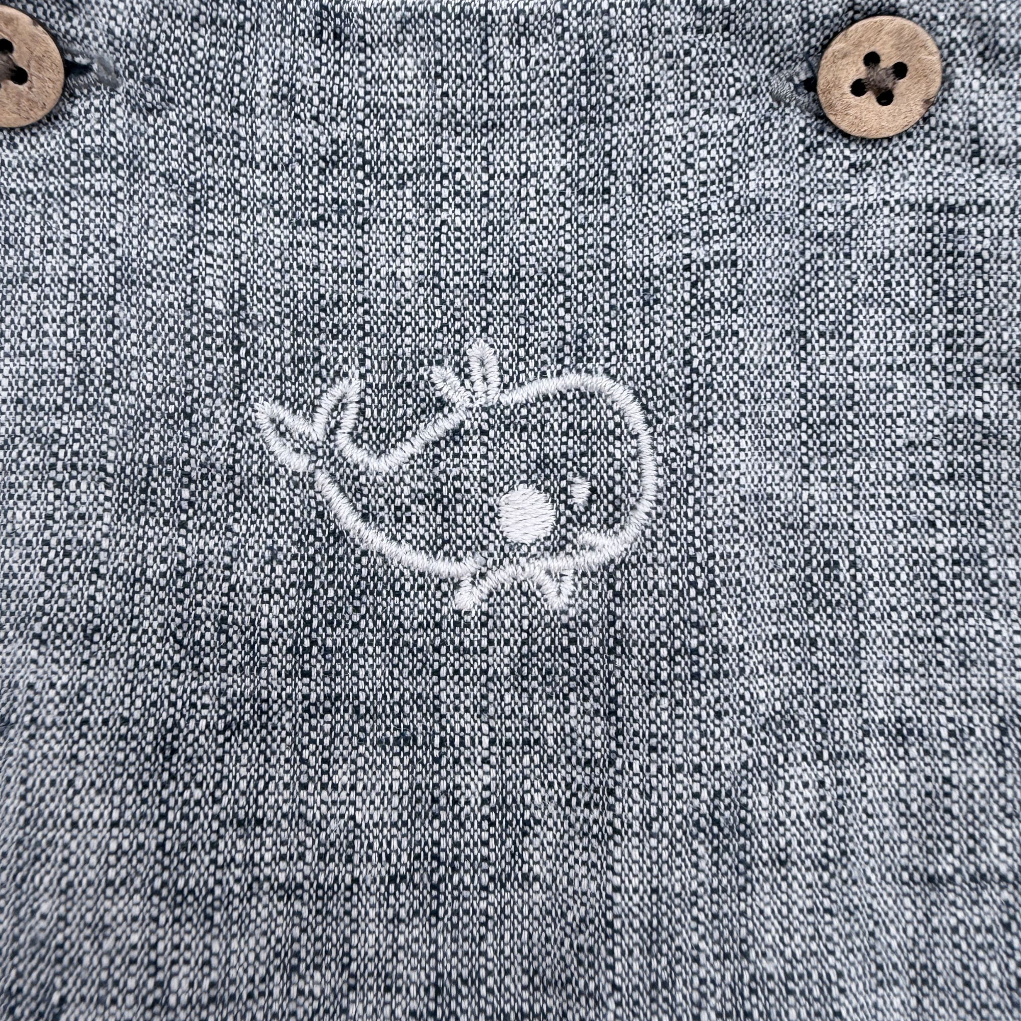 Ensemble salopette courte et t-shirt gris - 1 mois