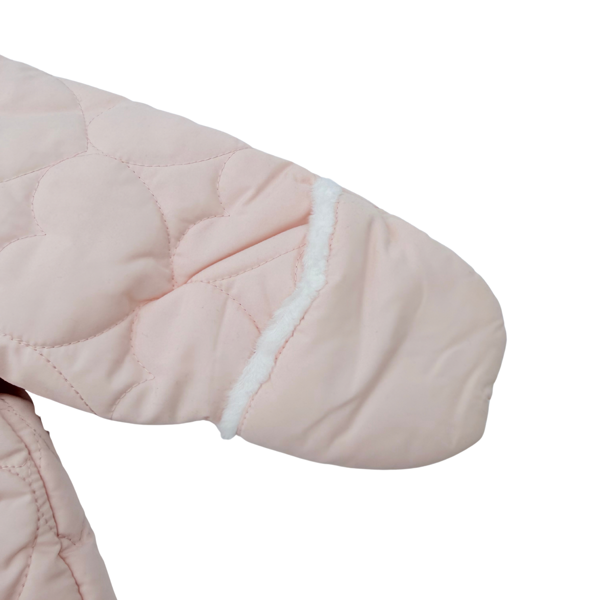 Combinaison pilote bébé rose pâle matelassée à capuche - 6-9 mois