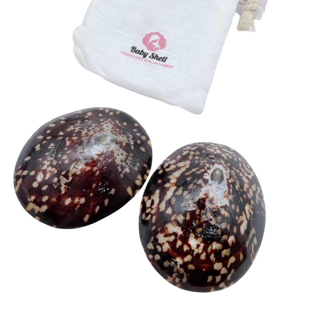 Coffret allaitement collier noir et coquillages naturels – Taille L