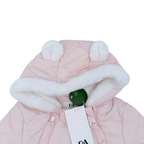 Combinaison pilote bébé rose pâle matelassée à capuche - 6-9 mois