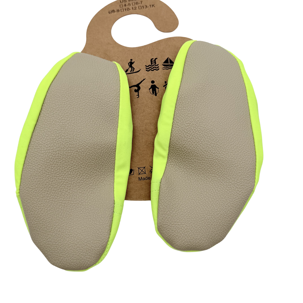 Chaussons aquatiques antidérapants jaune fluo - 24-26