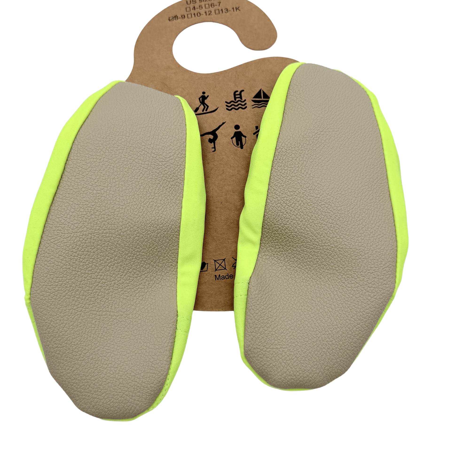 Chaussons aquatiques antidérapants jaune fluo - 24-26