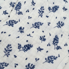 Doudou plat lapin blanc à motifs bleus