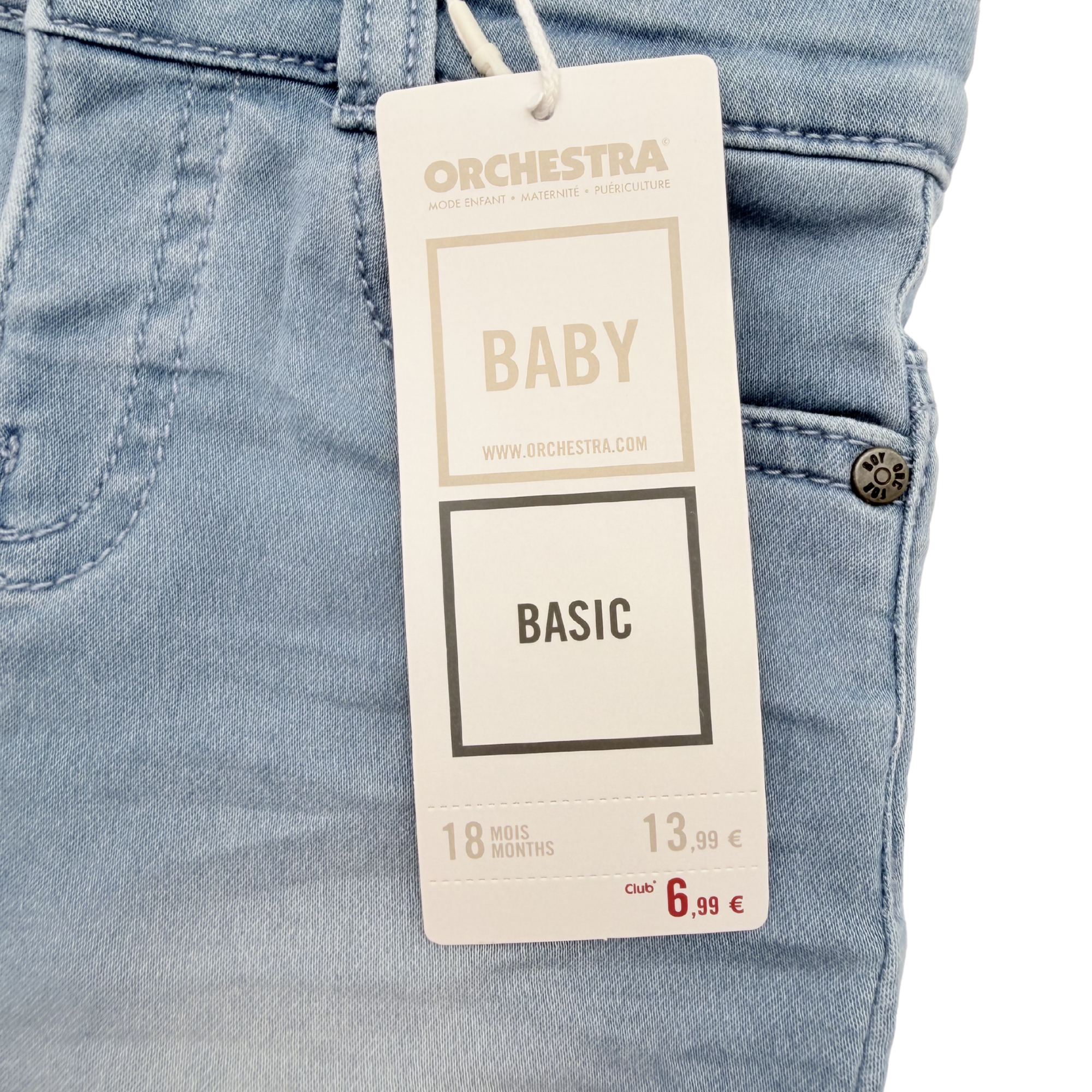 Short en jean clair – 18 mois
