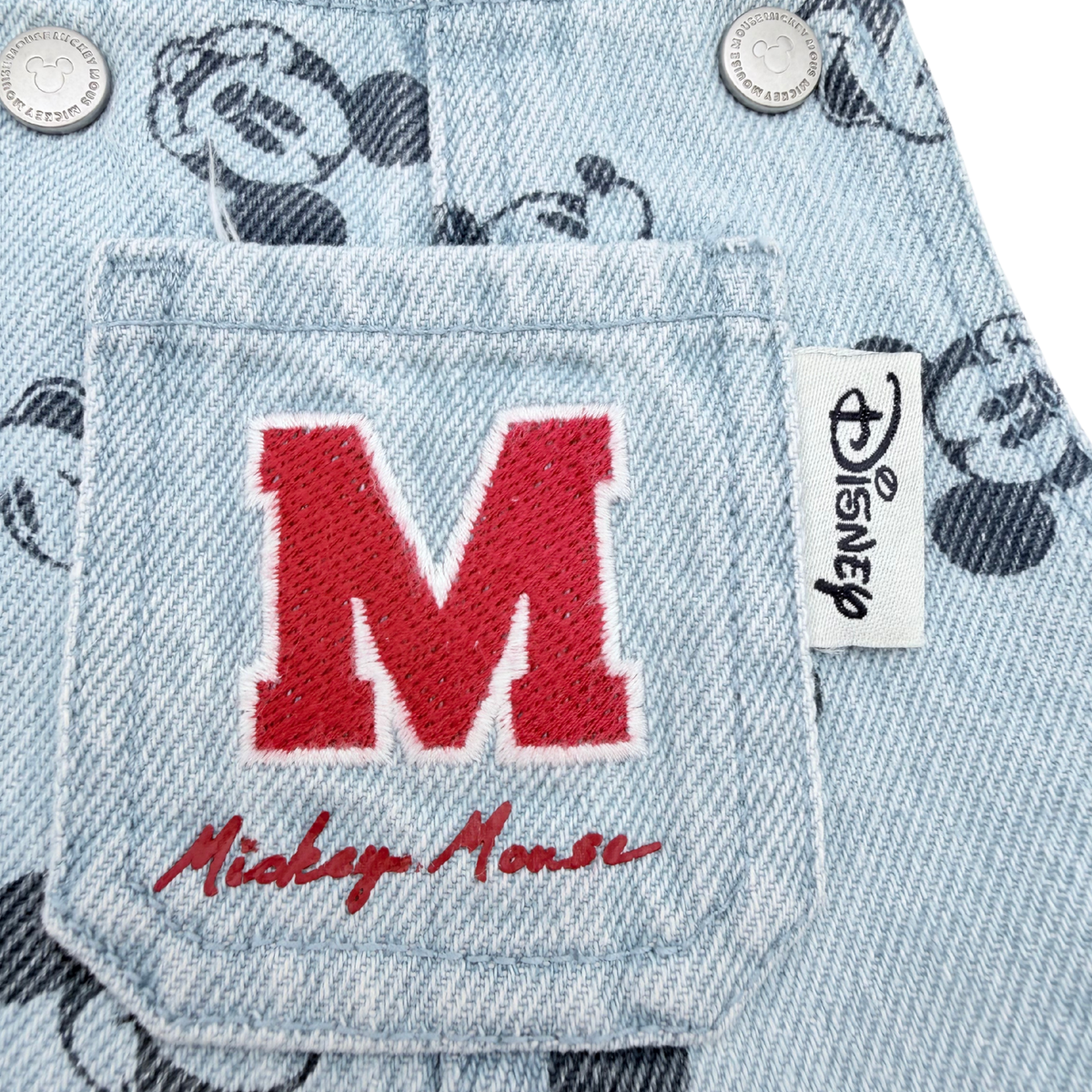 Salopette en jean bébé Mickey bleu clair - 6 mois