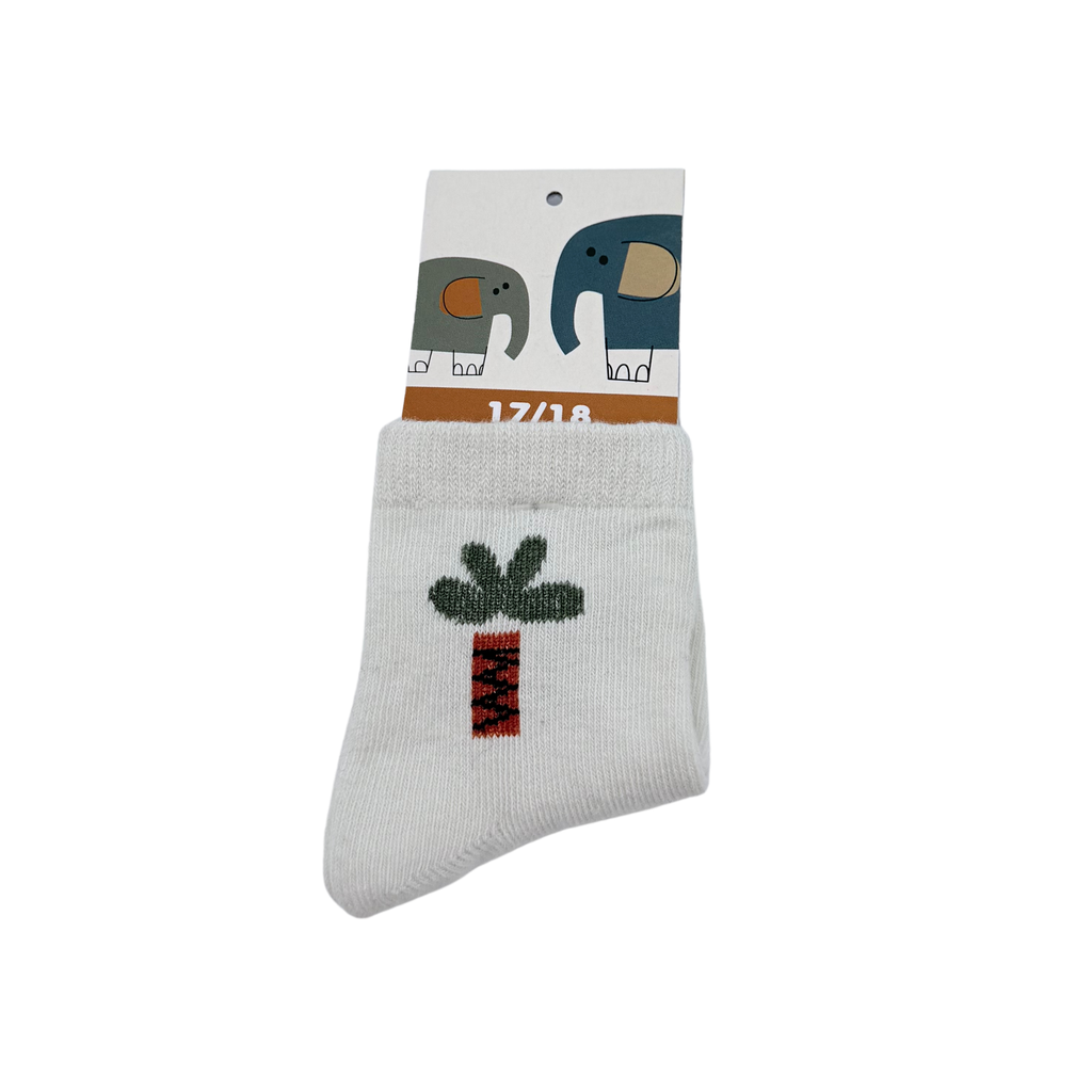 Chaussettes écrues motif palmier – 17-18