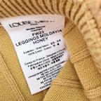 Legging moutarde en maille côtelée avec pompons - 3 mois