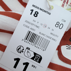 T-shirt rayé ours — 18 mois