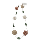 Guirlande décorative fleurs corail, beige et blanc