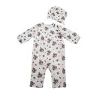 Combinaison fleurie avec bonnet — 6 mois