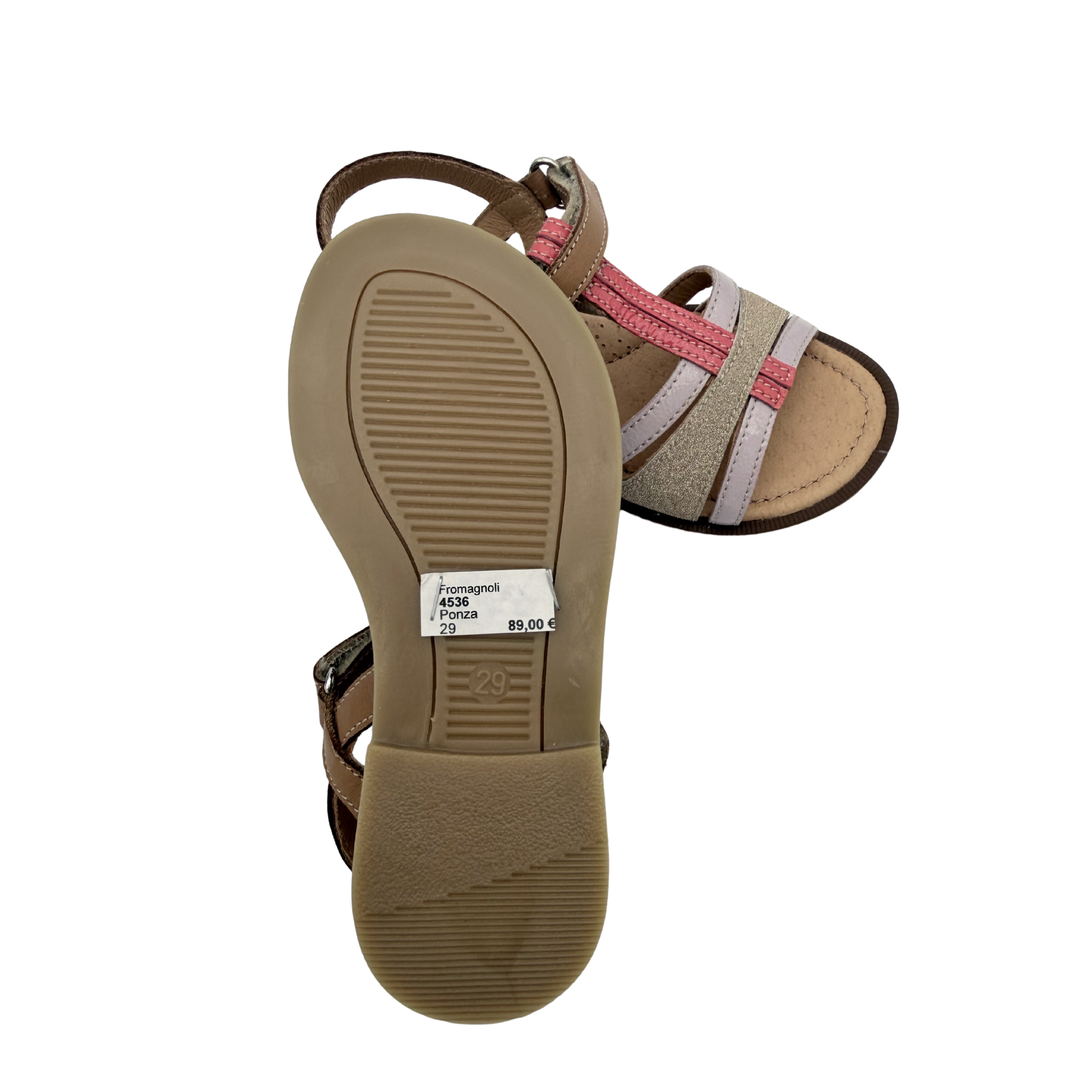 Sandales rose, camel et dorées — 29