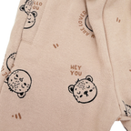 Pantalon bébé beige imprimé petits animaux - 3 mois