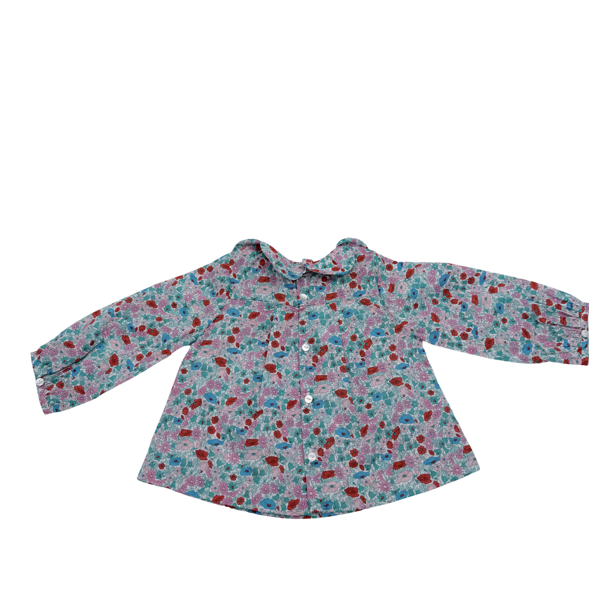 Blouse liberty à col volant — 12 mois