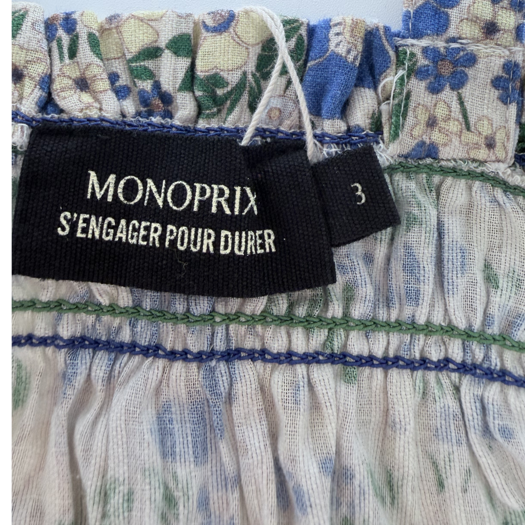 Top à bretelles imprimé fleurs bleues — 3 ans