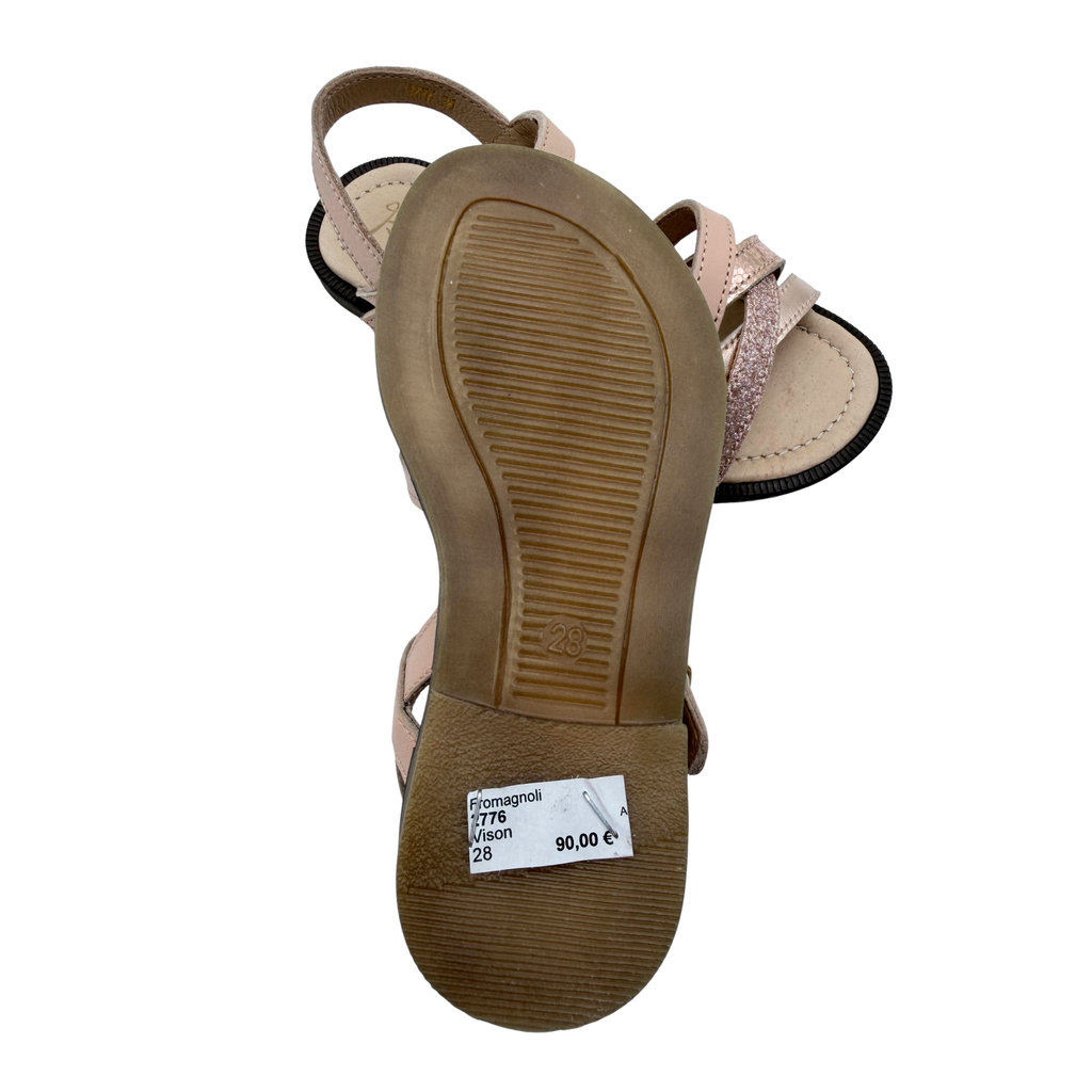 Sandales rose poudré et rose doré — 28
