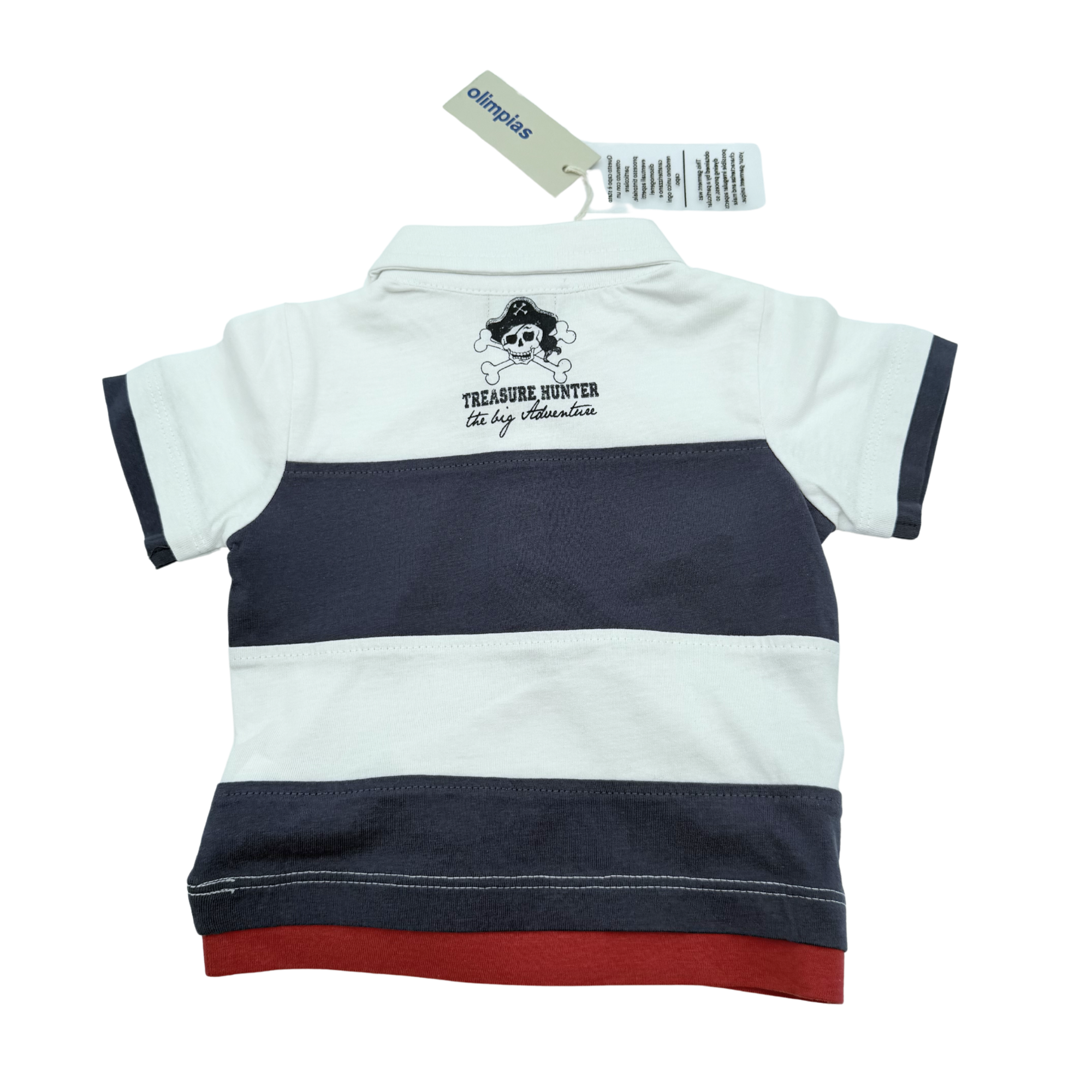 Polo blanc imprimé pirate — 6 mois