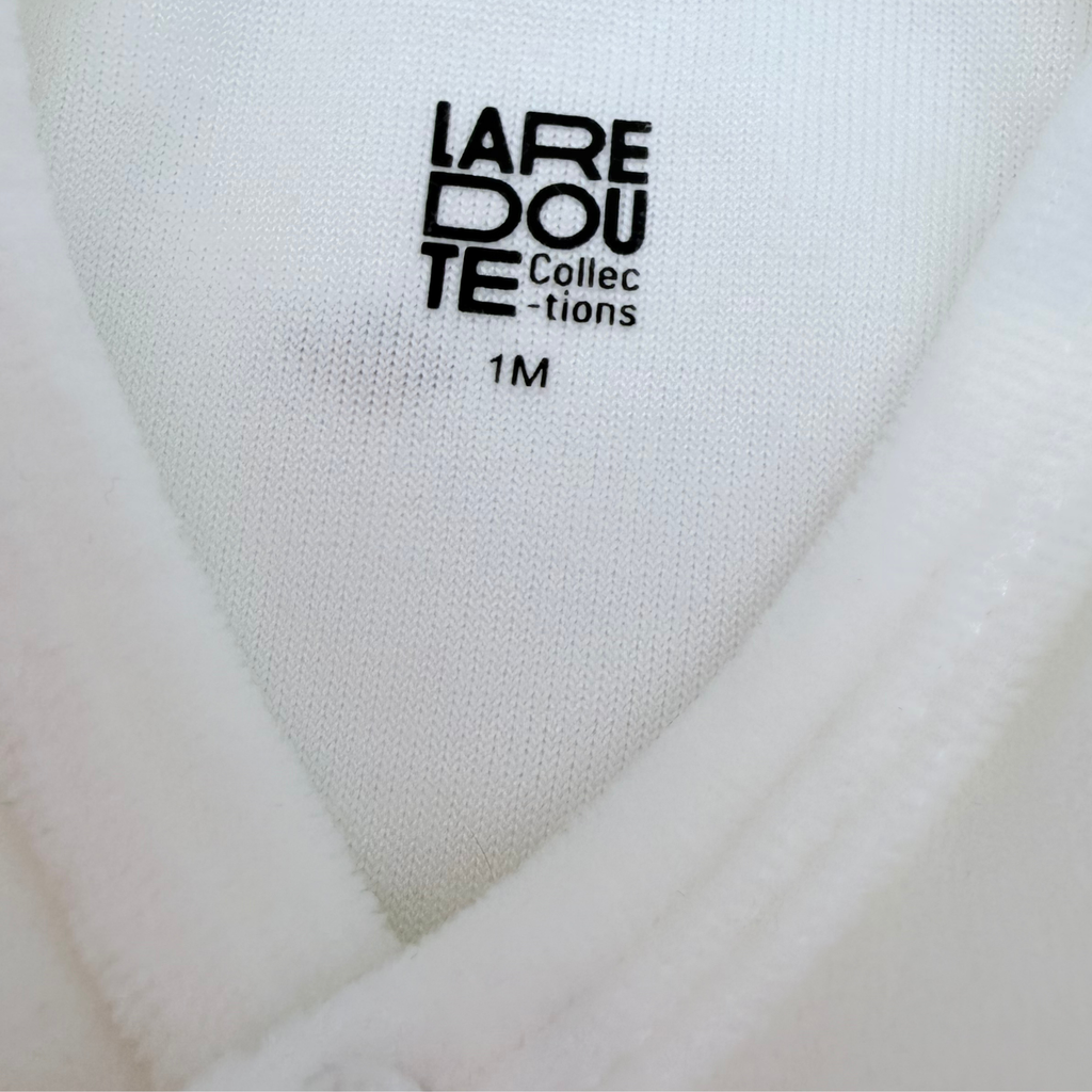 Lot de 2 pyjamas bébé en velours blanc et moutarde - 1 mois