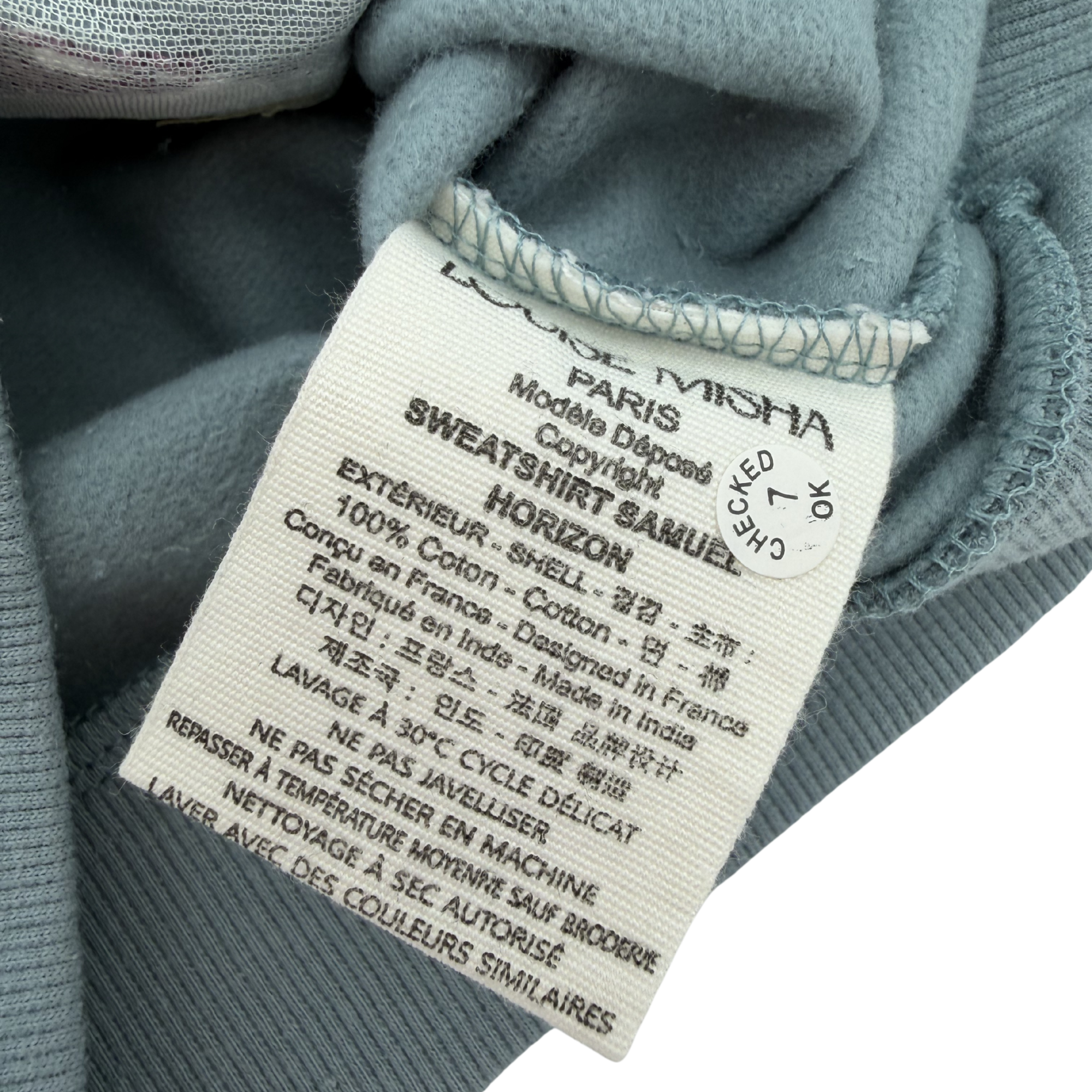 Sweat bleu grisé illustration texturée — 3 ans