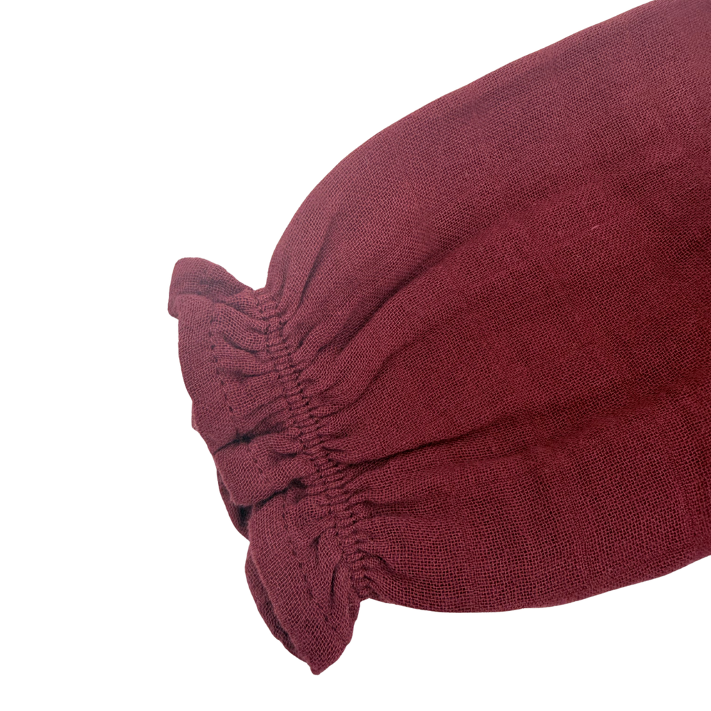 Blouse bordeaux broderie smockée — 24 mois
