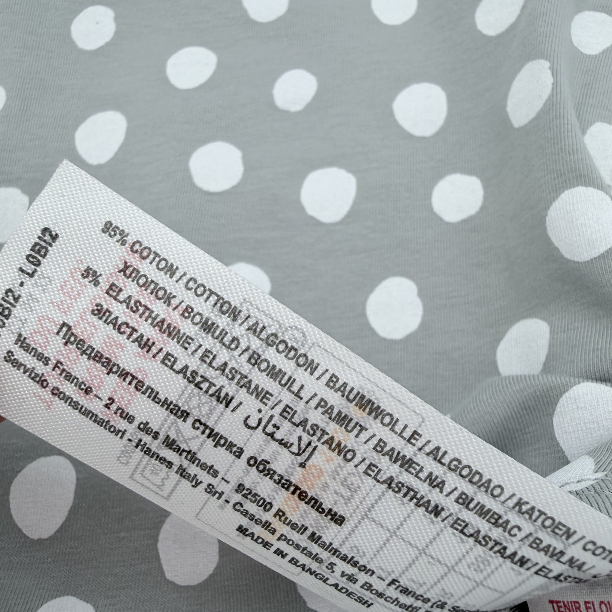 Lot de 3 bodies gris et blancs à pois  — 1 mois