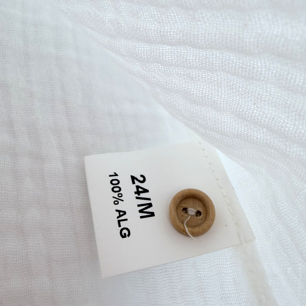 Blouse gaze de coton blanche — 24 mois