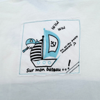 Polo blanc et bleu “Petit Capitaine” — 24 mois
