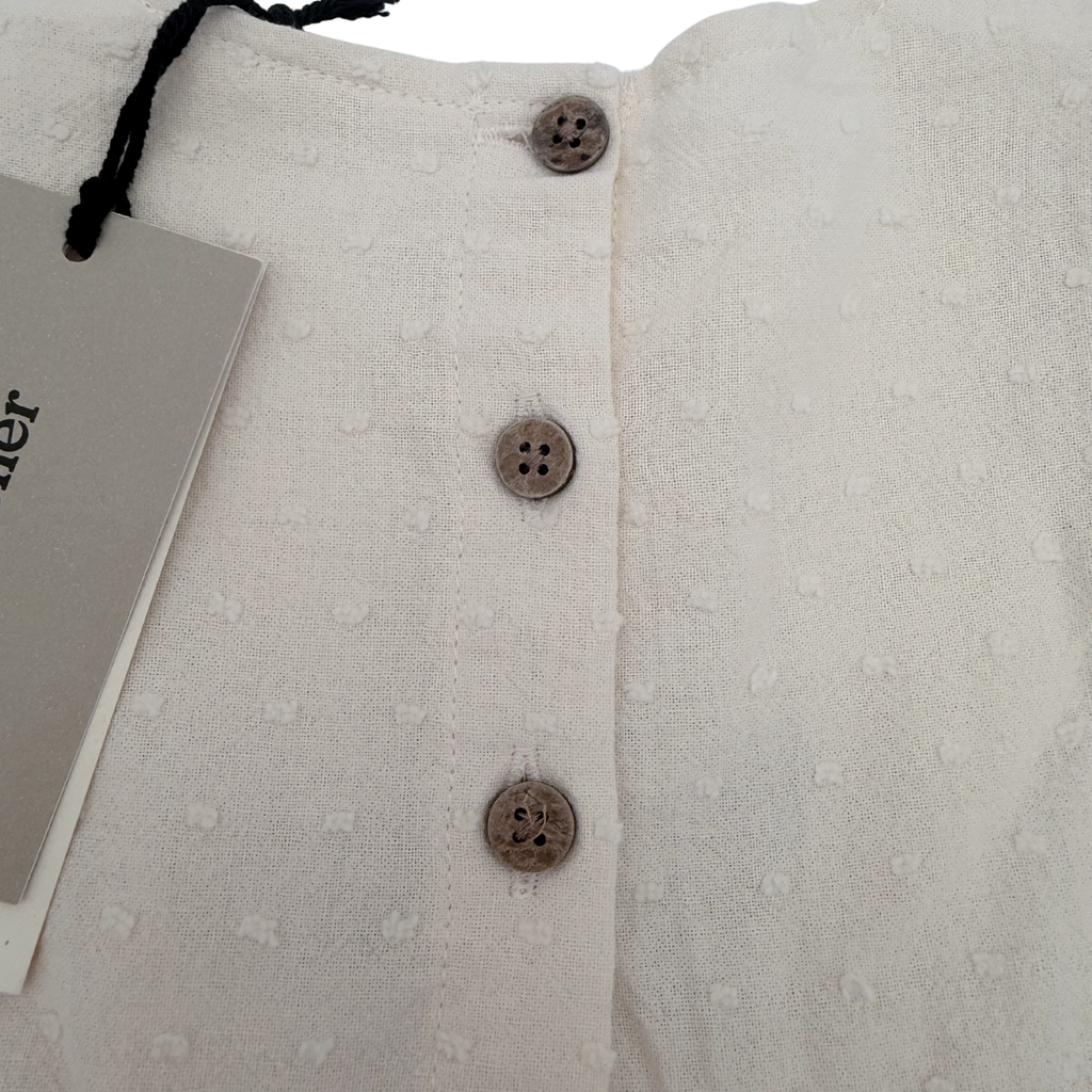Robe plumetis écrue — 6-9 mois
