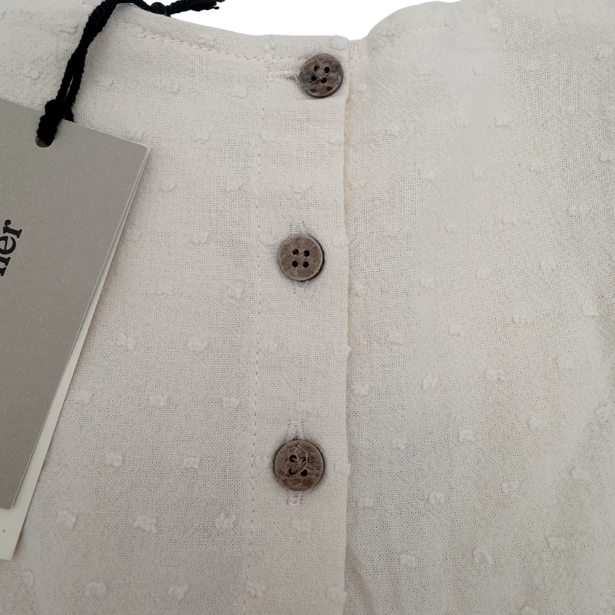 Robe plumetis écrue — 6-9 mois