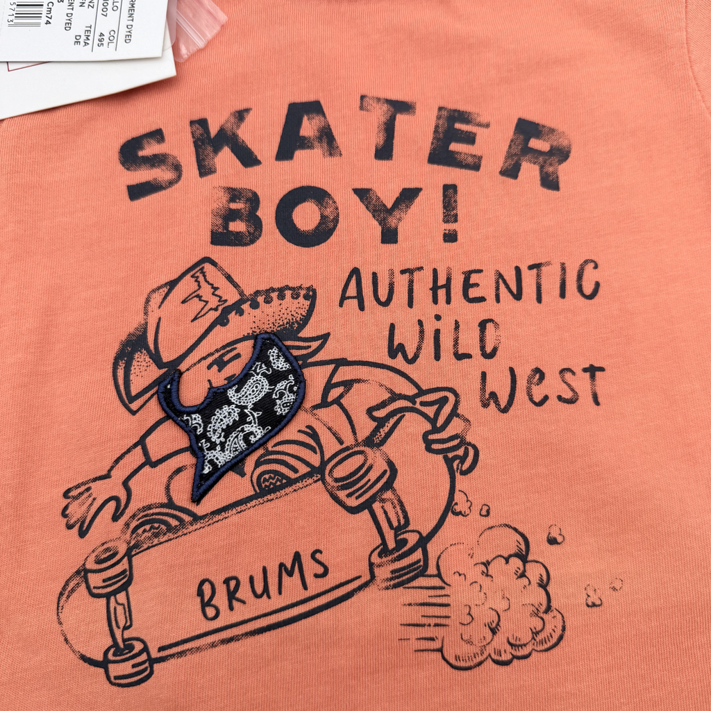 T-shirt terracotta imprimé « Skater Boy » — 9 mois
