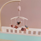 Mobile musical fleurs et papillons rose