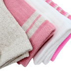 Lot de 5 paires de chaussettes rose, blanc et doré – 19-22