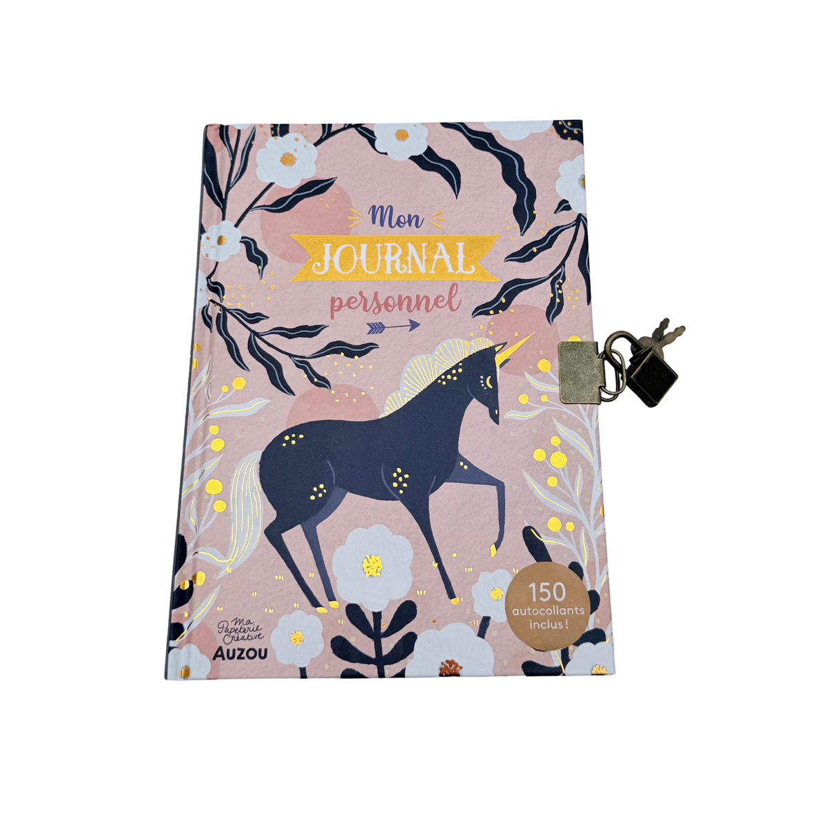 Journal personnel avec cadenas et autocollants