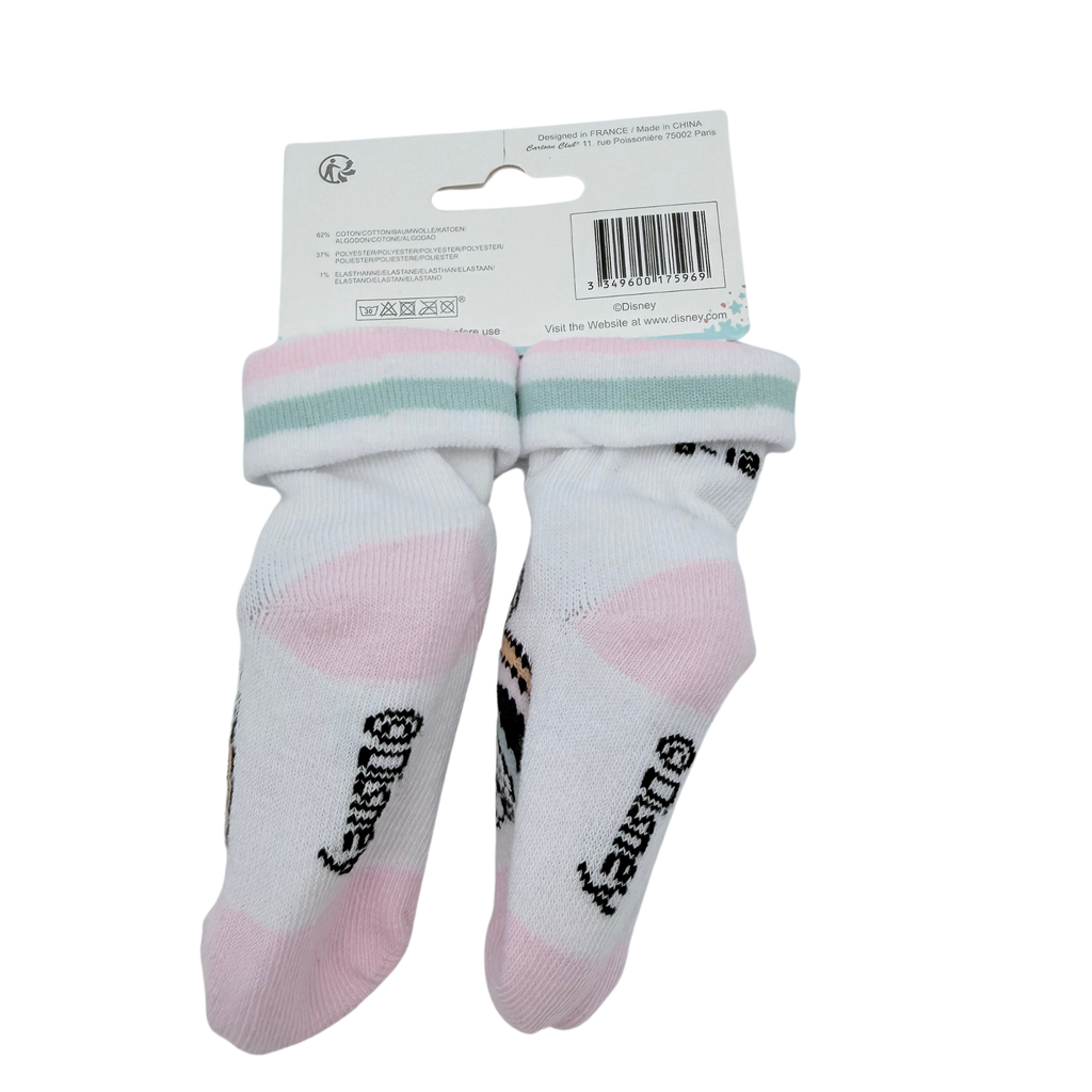 Chaussettes Minnie Mouse blanches et roses – 6/12 mois