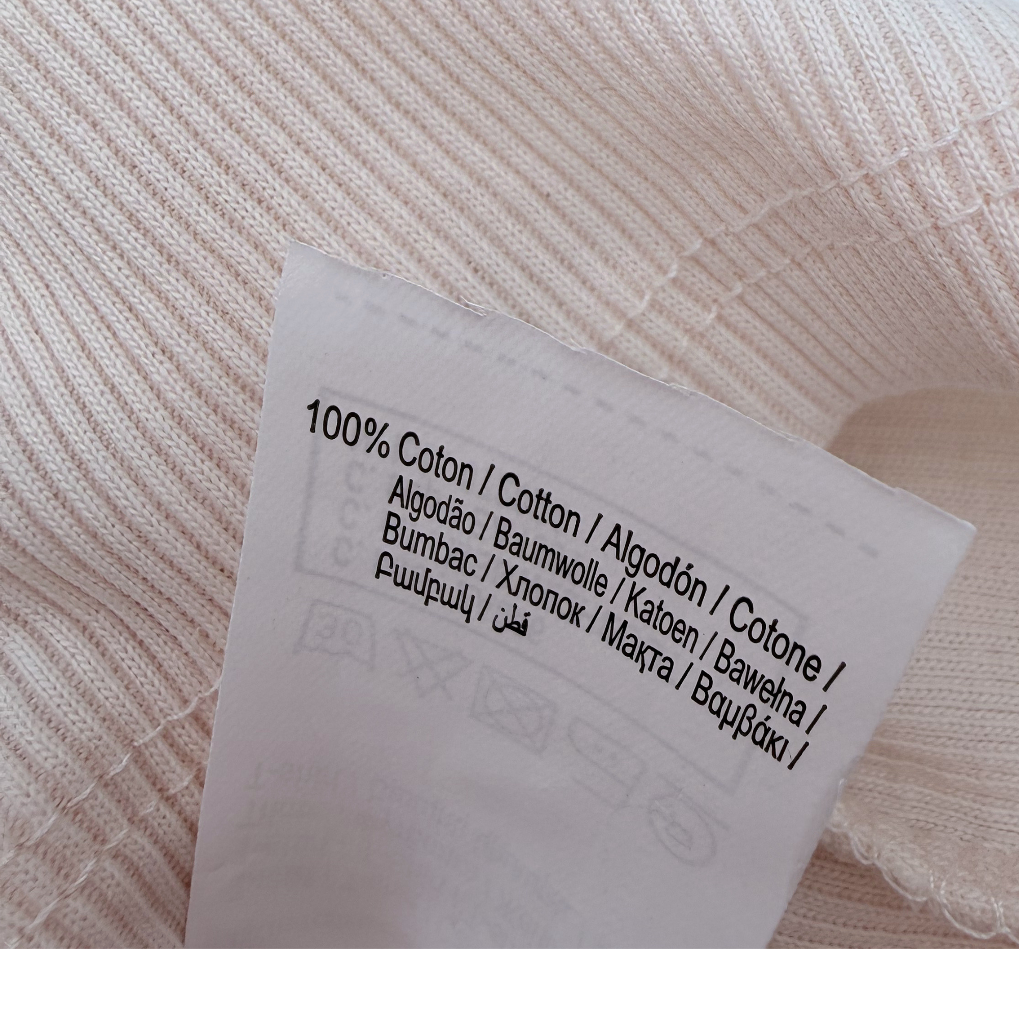 T-shirt rose poudré côtelé à volants — 6 mois