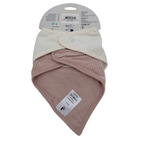 Lot de 2 bavoirs bandana rose et écru