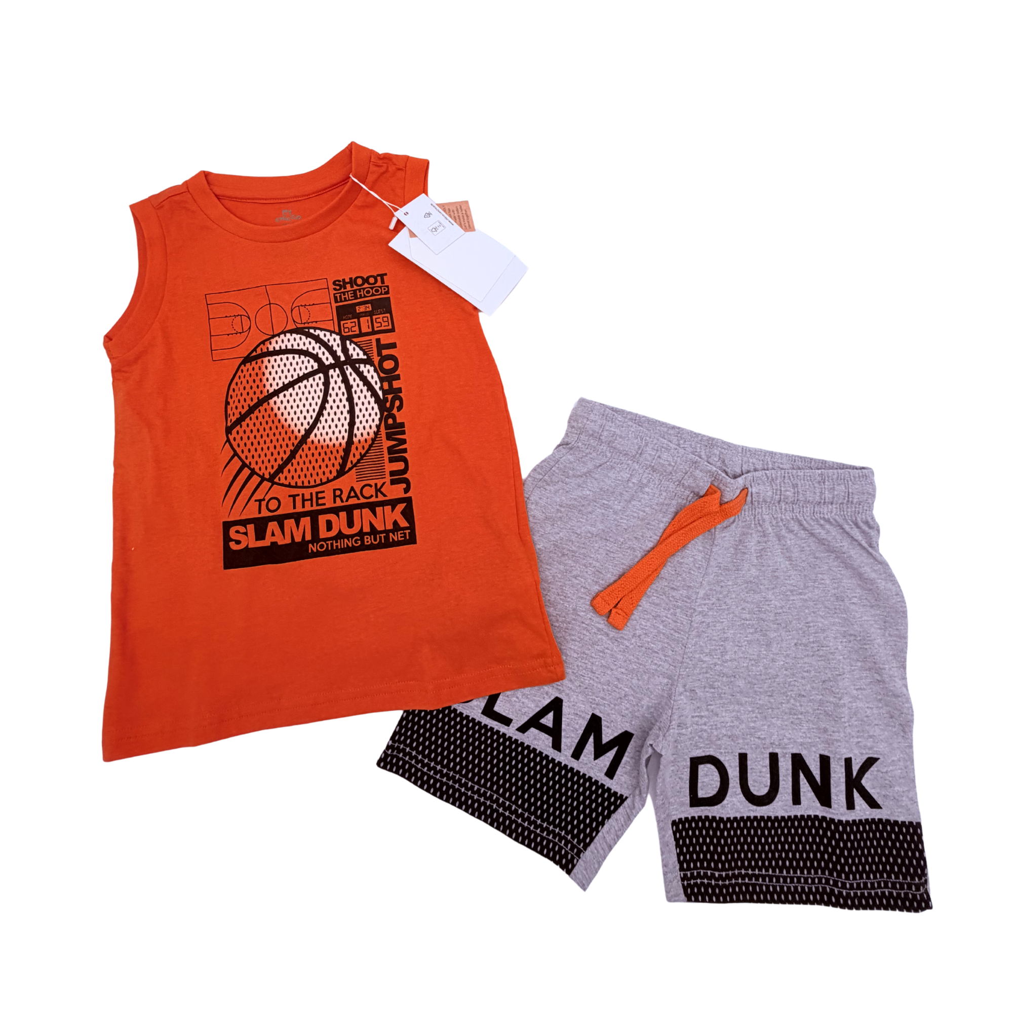 Ensemble basket orange et gris — 4 ans