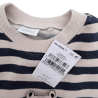 Robe bi-matière rayée et gaze de coton — 9-12 mois