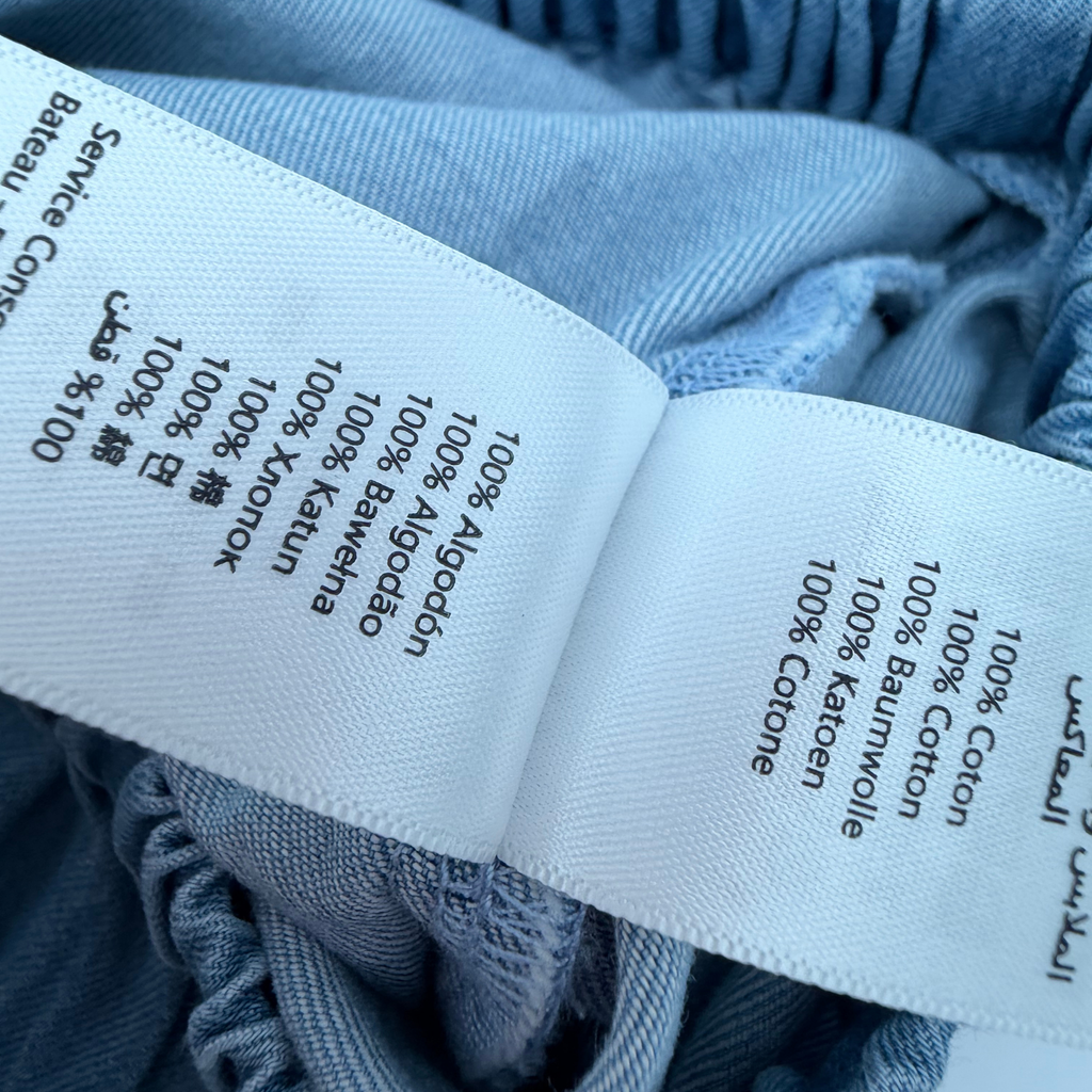 Pantalon bébé en denim léger bleu - 12 mois