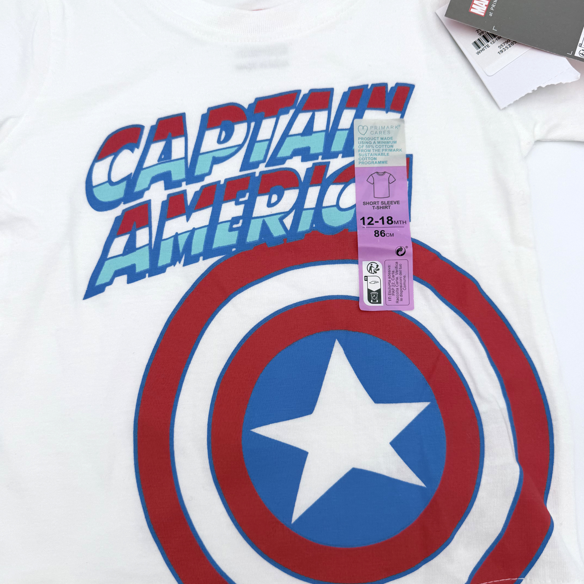 T-shirt Captain America — 12-18 mois
