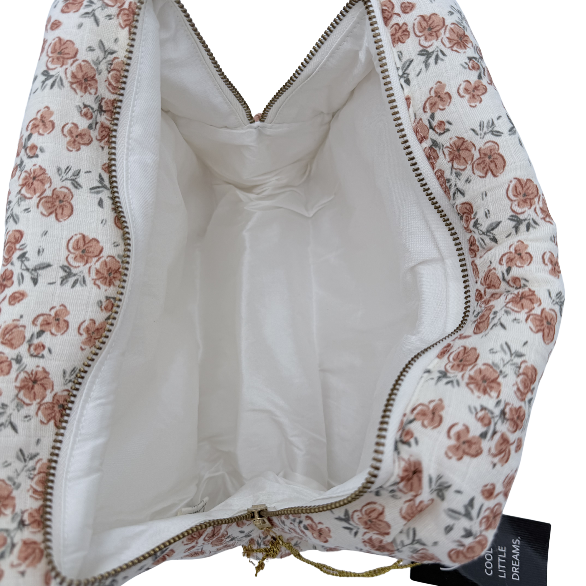 Trousse de toilette fleurie écru
