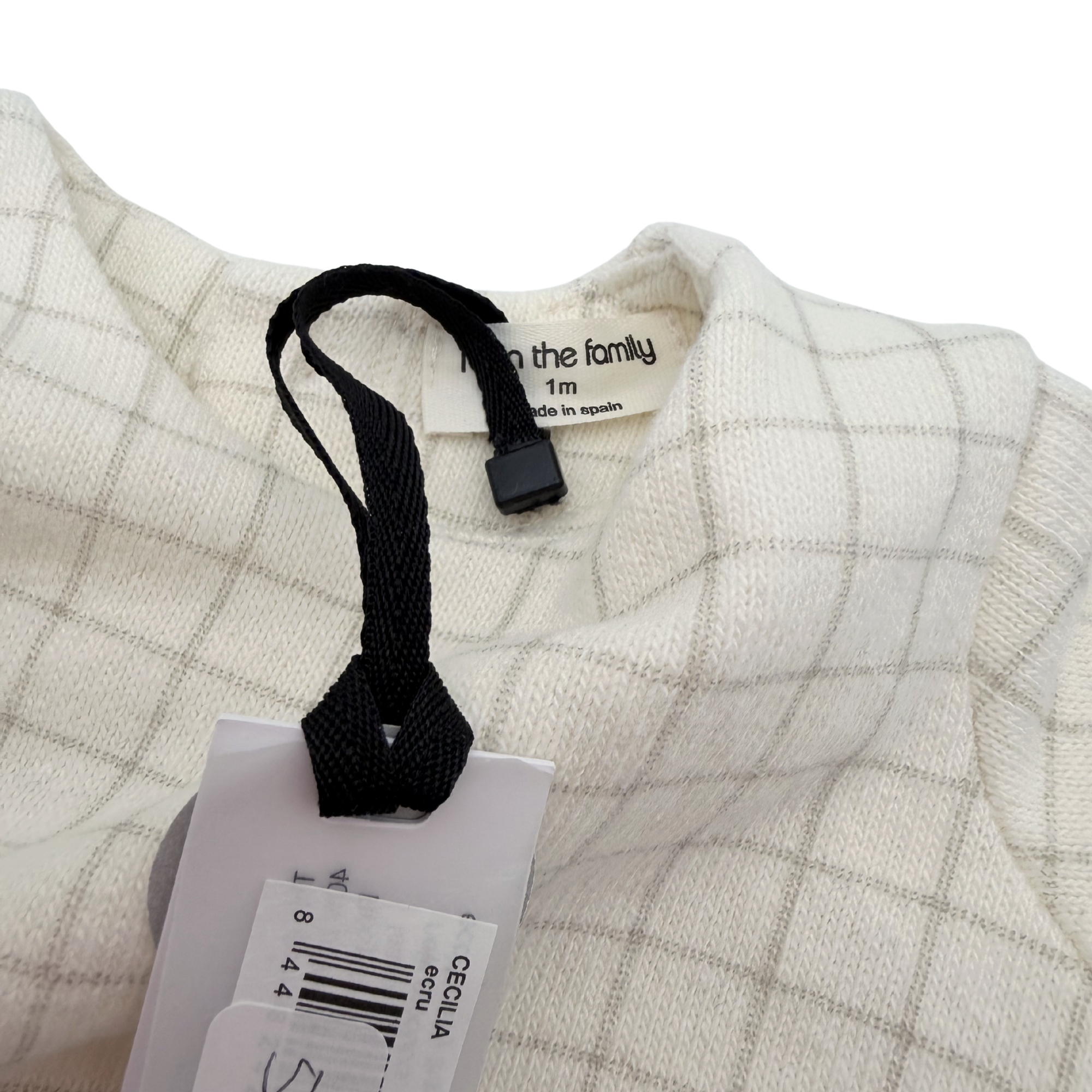 Robe à carreaux écru et beige — 1 mois