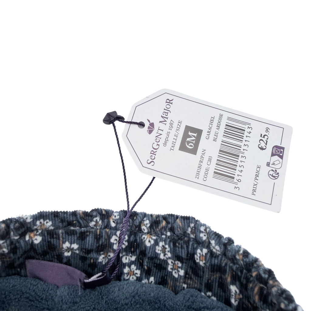 Pantalon bleu à motifs fleuris - 6 mois