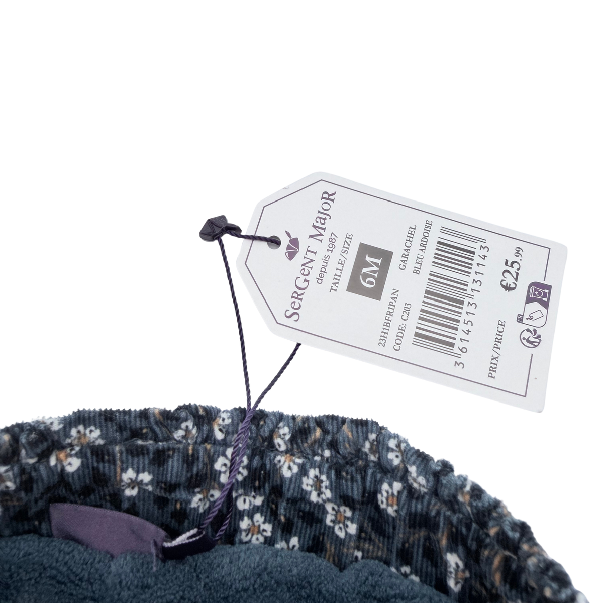 Pantalon bleu à motifs fleuris - 6 mois