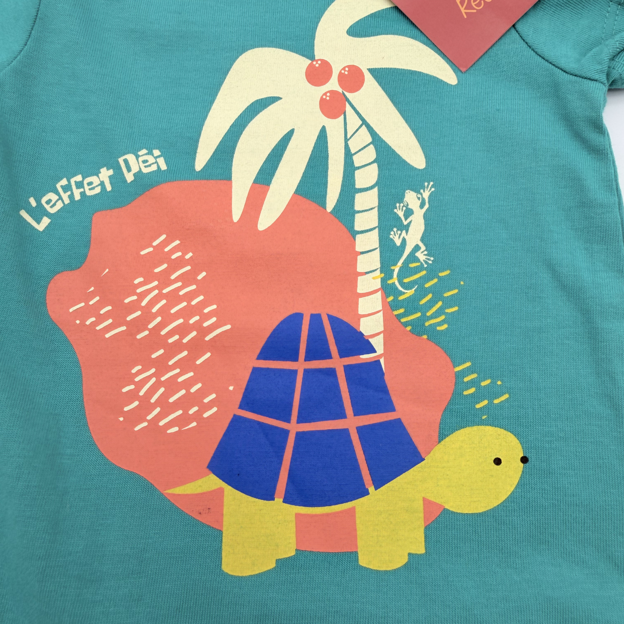 Body turquoise imprimé île et tortue — 6-12 mois