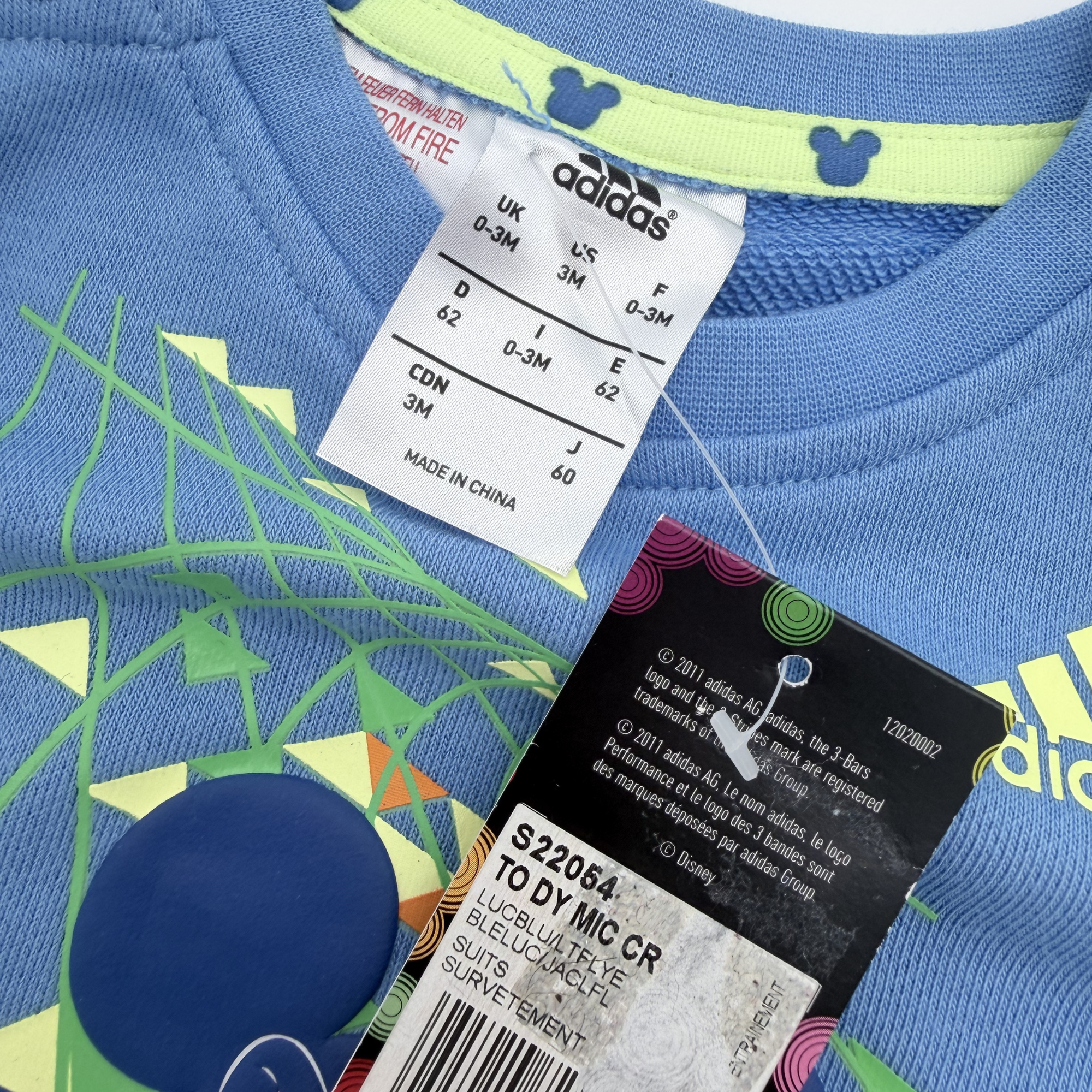 Ensemble Mickey bébé bleu — 0-3 mois